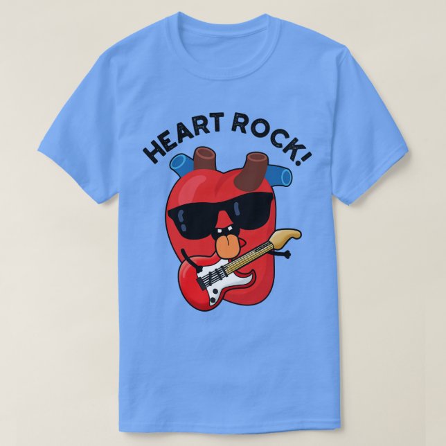 Camiseta Heart Rock Funny Music Anatomy Pun 1 (Frente do Design)