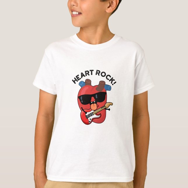 Camiseta Heart Rock Funny Music Pun (Frente)