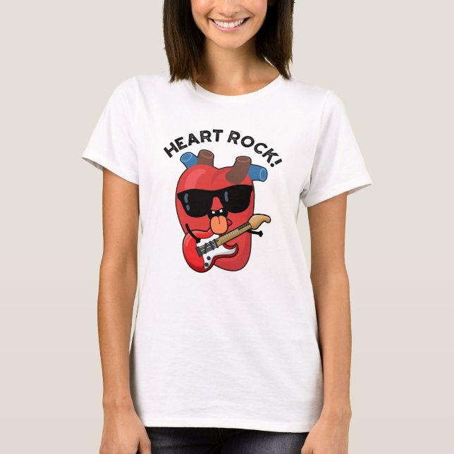 Camiseta Heart Rock Funny Music Pun (Frente)