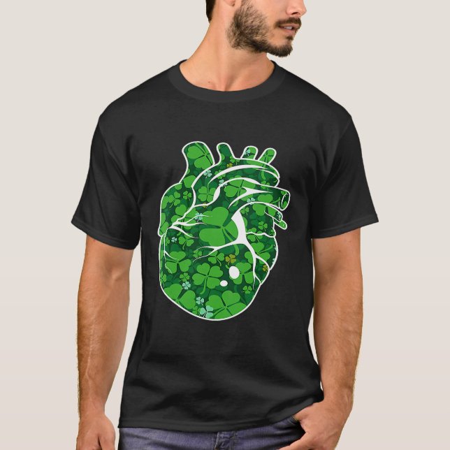 Camiseta Heart Shamrock Cardiac Nurse St Patricks Day Irish (Frente)