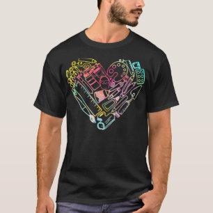Camiseta Heart Shape Love Watercolor Art Teacher Artists Pa