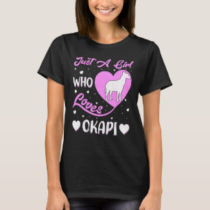 Camiseta Heart Shape Okapi Apenas Uma Menina Que Ama Okapi