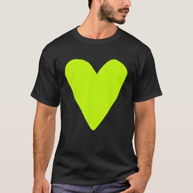 Camiseta Heart Shape Symbol Love Kindness Peace Lime (Frente)