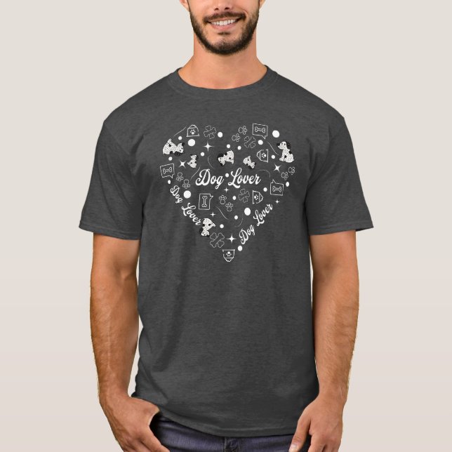 Camiseta Heart-Shaped Dog Lover Design for Pet Enthusiasts (Frente)
