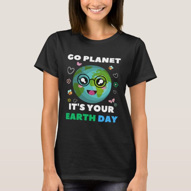 Camiseta Heart Shaped Earth Day Everyday Bees World Environ (Frente)