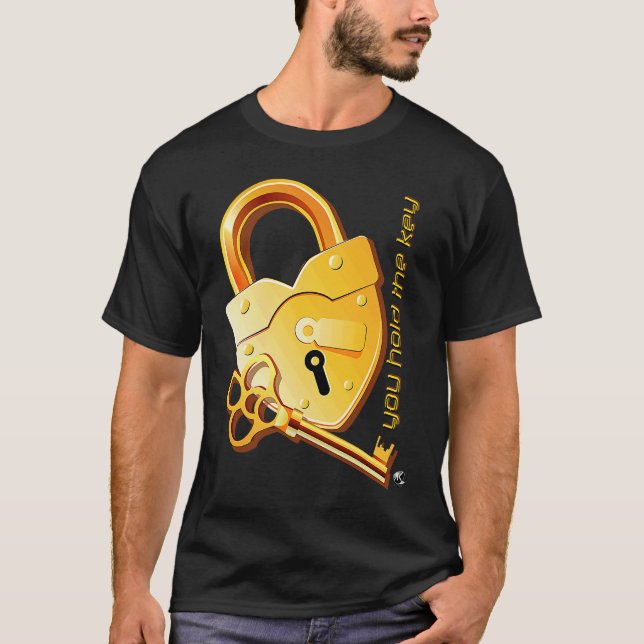 Camiseta Heart shaped padlock and key with the inscription (Frente)