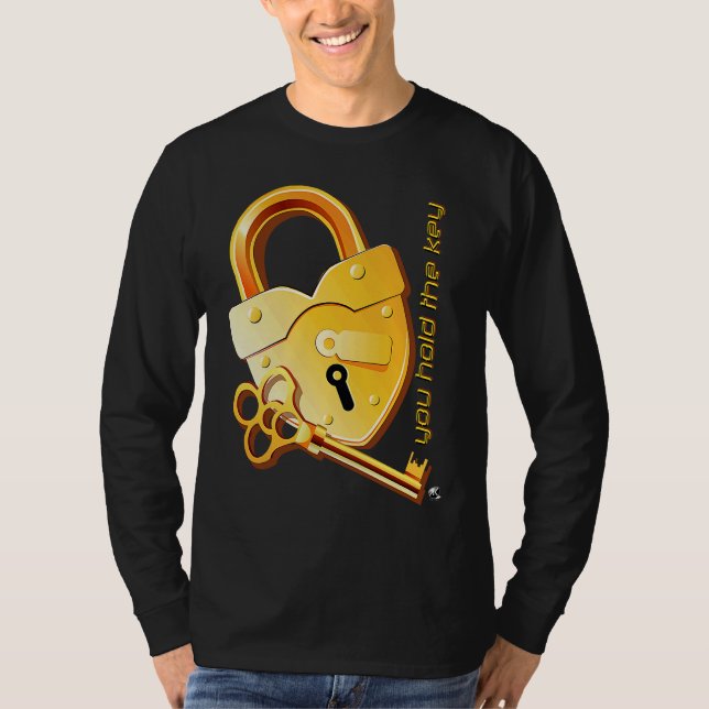 Camiseta Heart shaped padlock and key with the inscription (Frente)