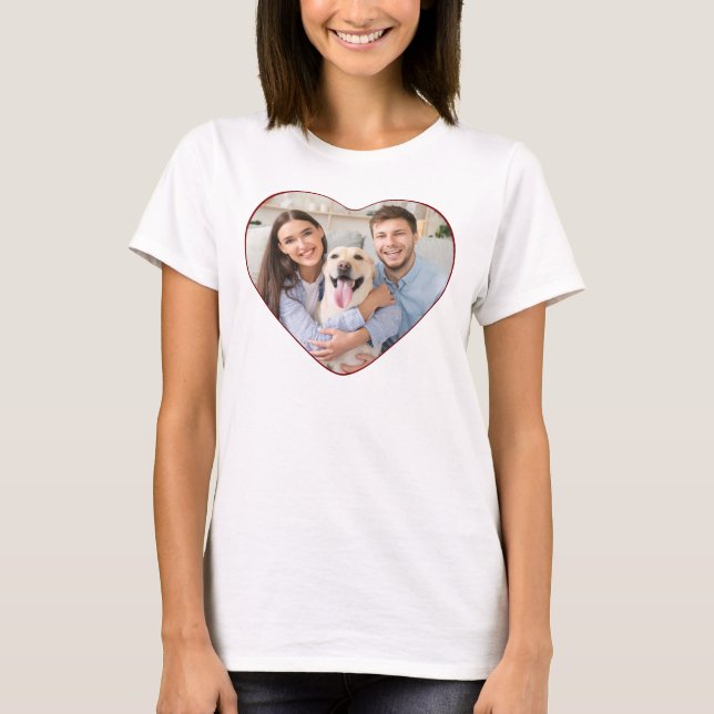 Camiseta Heart Shaped Photo Custom Color (Frente)