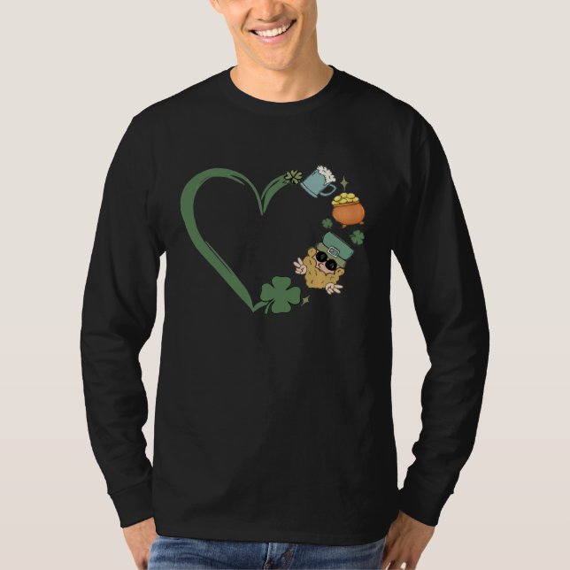 Camiseta Heart Shaped Saint Patrick Day Retro Present For W (Frente)