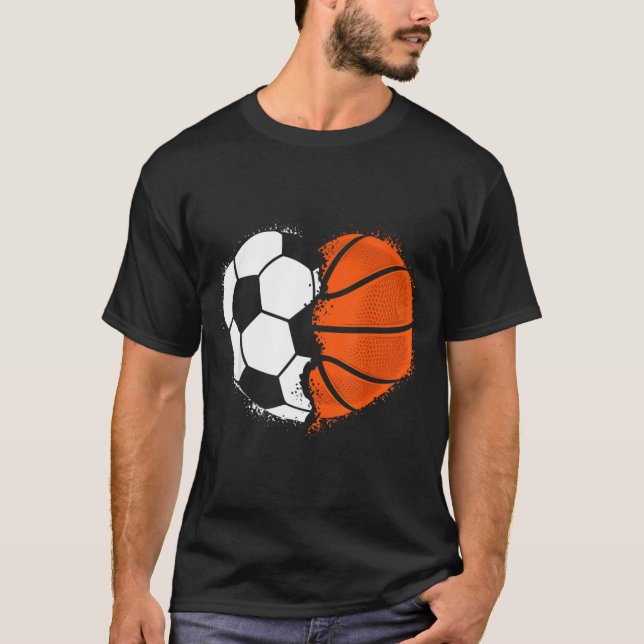 Camiseta Heart Srts Soccer Basketball Ball Lover Valentines (Frente)