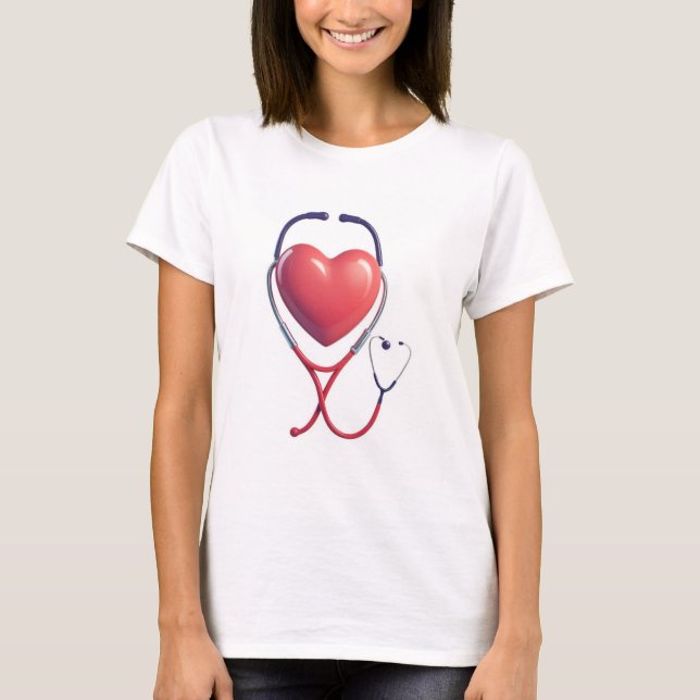 Camiseta Heart Stethoscope Love Tee (Frente)