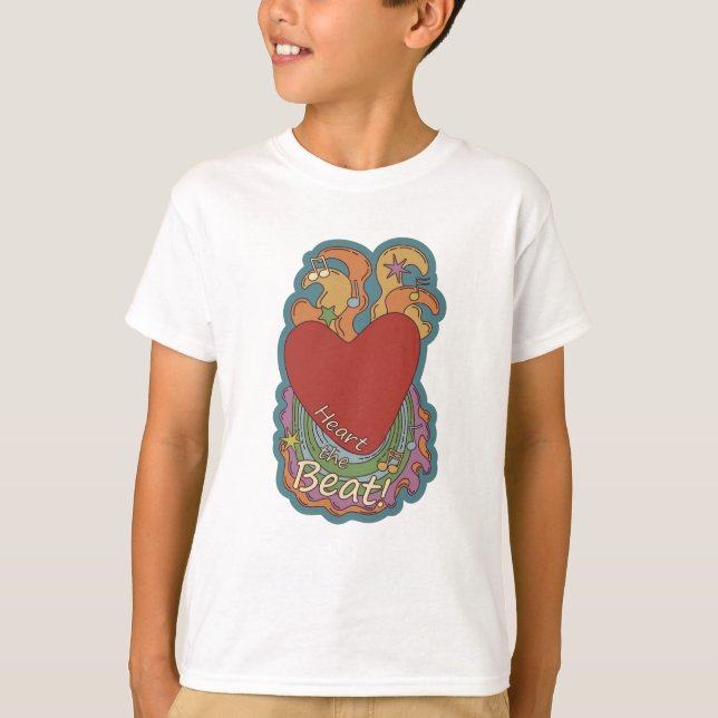 Camiseta Heart the Beat Doodles for Music Lovers (Frente)