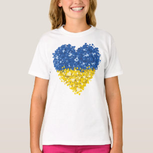 Camiseta Heart Ucrânia Flag, Ucraniano Heart Flag