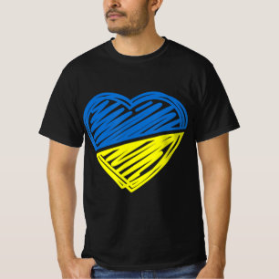 Camiseta Heart Ucrânia I Stand With Ucraniano Flag