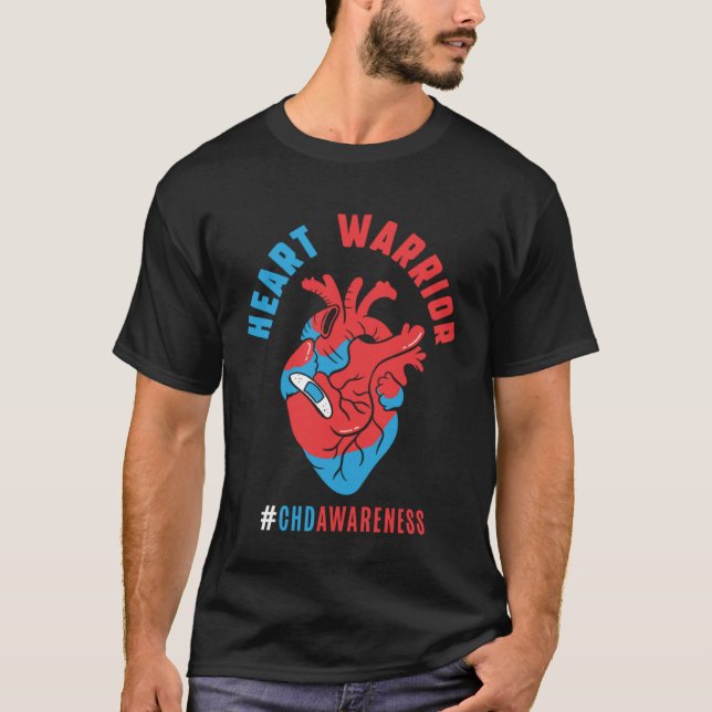 Camiseta Heart Warrior CHD Awareness Congenital Heart Defec (Frente)