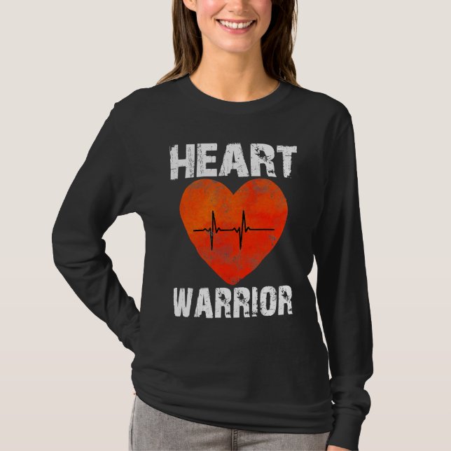 Camiseta Heart Warrior CHD Awareness Present Congenital Hea (Frente)