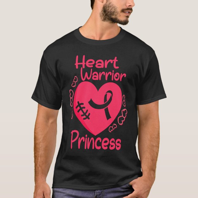 Camiseta Heart Warrior Princess CHD Heart Disease Awareness (Frente)