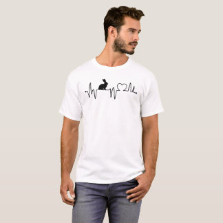 Camiseta Heartbeat Line and Love with Rabbit T-shirt