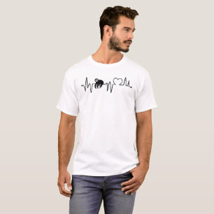 Camiseta Heartbeat Line and Love with Sloths T-shirt