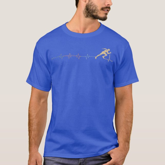 Camiseta Heartbeat running vintage retro (Frente)