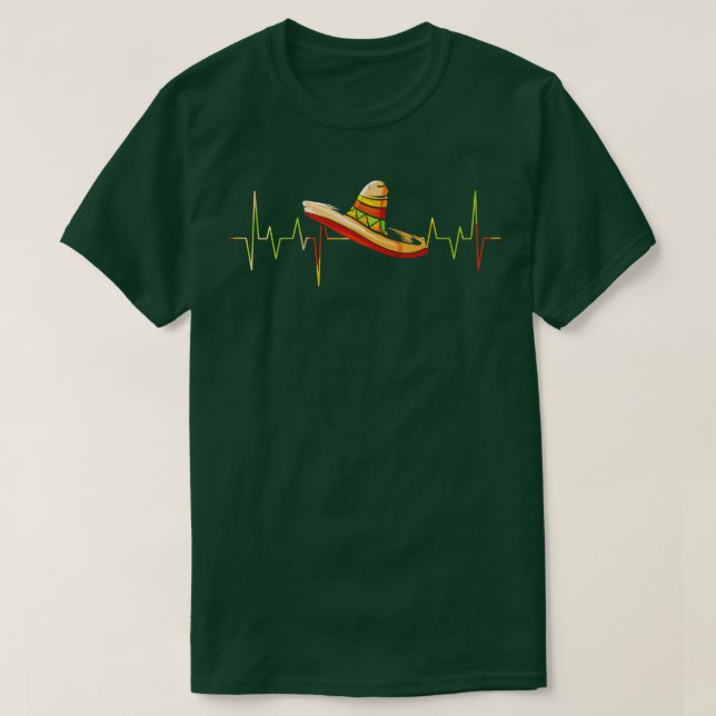 Camiseta Heartbeat Sombrero Heartbeat México Cinco (Frente do Design)