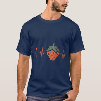 Camiseta Heartbeat strawberry in comic and cartoon style Fr