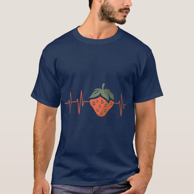 Camiseta Heartbeat strawberry in comic and cartoon style Fr (Frente)