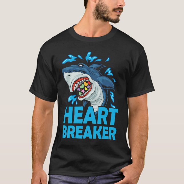 Camiseta Heartbreaker Shark Anti Valentine's Day Solo Celeb (Frente)