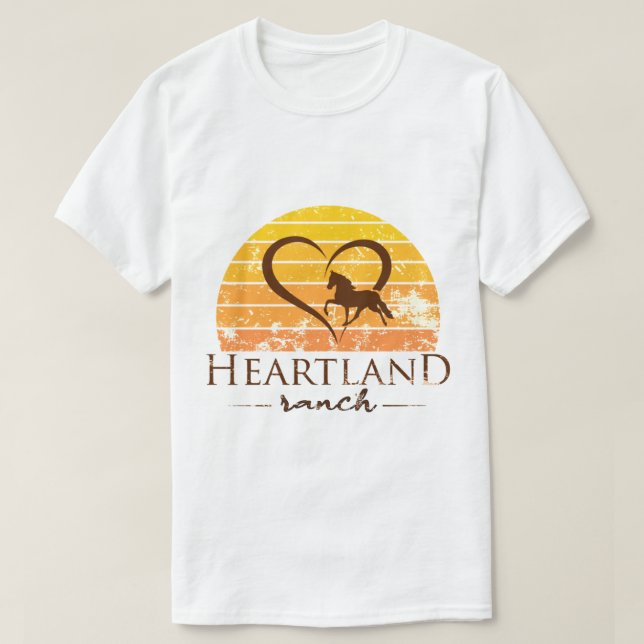 Camiseta Heartland,Heartland Ranch,glitter Heartland,sunset (Frente do Design)