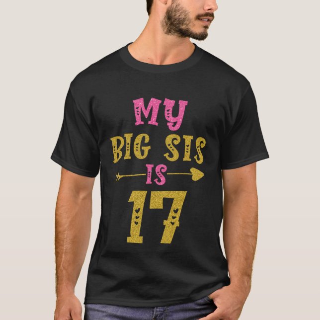 Camiseta Hearts 17th Bday For Sister From Sister Brother  1 (Frente)