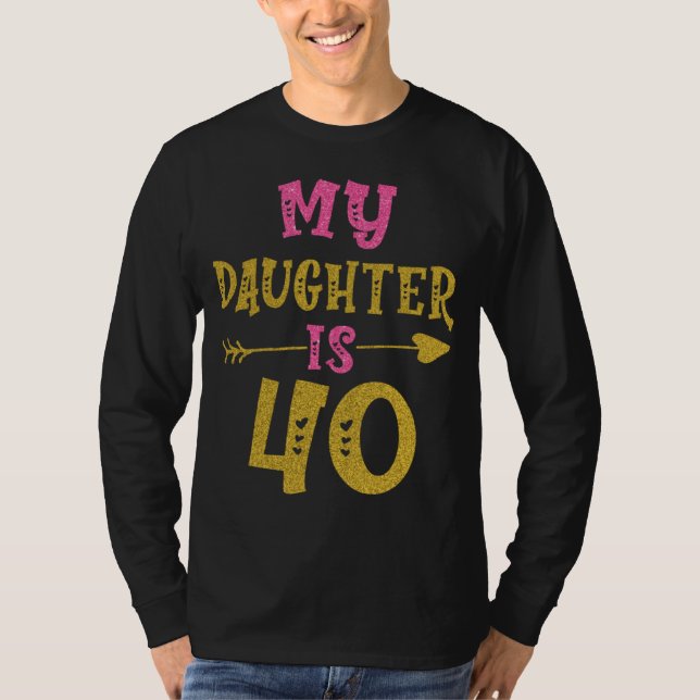 Camiseta Hearts 40th Bday For Daughter From Mom Dad (Frente)