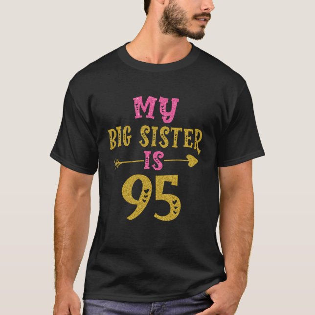 Camiseta Hearts 95th Bday For Sister From Sister Brother (Frente)