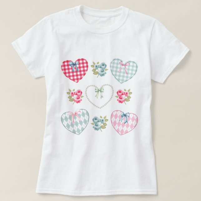 Camiseta Hearts and Flowers (Frente do Design)