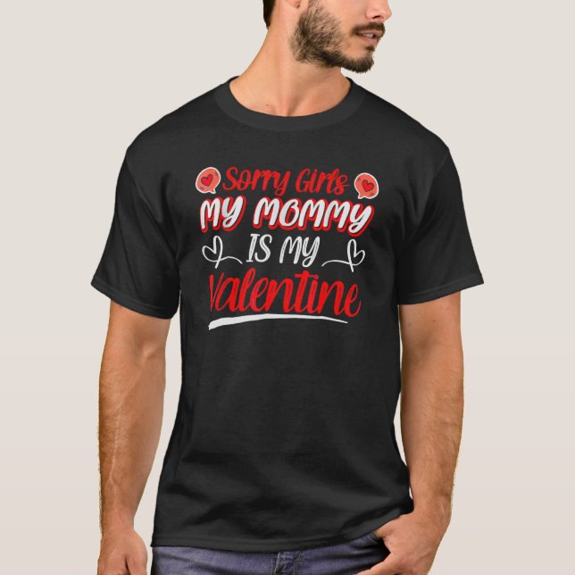 Camiseta Hearts Love Sorry Girls My Mommy Is My Valentine M (Frente)