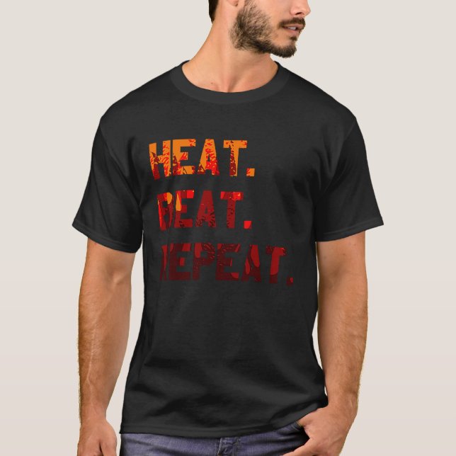 Camiseta Heat Beat Repeat Blacksmith Anvil Bladesmith Forge (Frente)