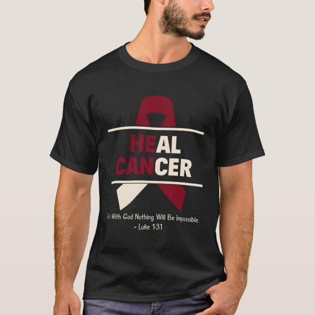 Camiseta Heat Oral Cabeça Cancer Cancer Cristão Surviv (Frente)