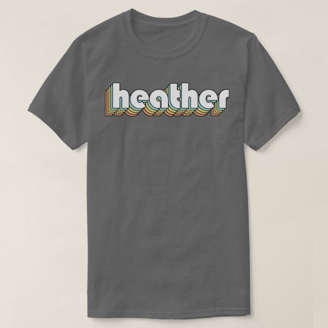 Camiseta Heather Retro Rainbow Tipografia Estilo Desvanecid (Frente do Design)