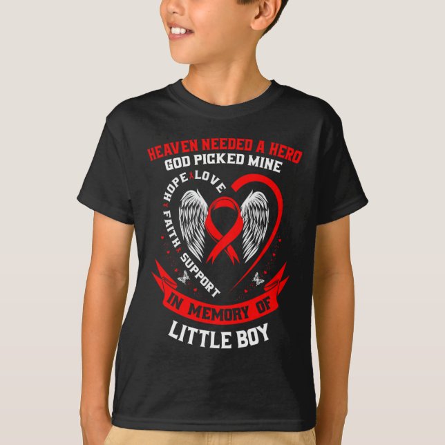 Camiseta Heaven Needed A Hero God Picked Son Little Boy Hea (Frente)