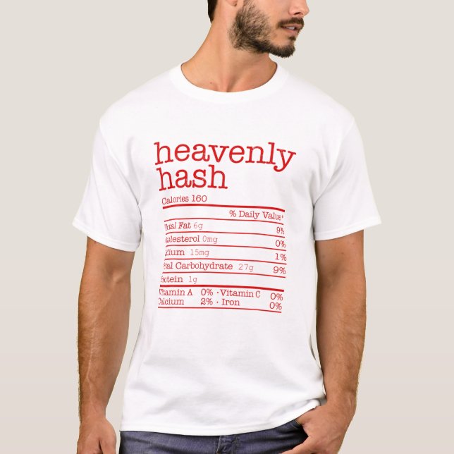 Camiseta Heavenly Hash Nutrition Facts Matching Thanksgivin (Frente)