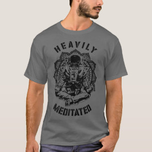 Camiseta Heavily Meditated Funny Spiritual Yoga Astronaut M