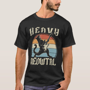 Camiseta Heavy Meowtal - Gato Engraçado & Heavy Metal
