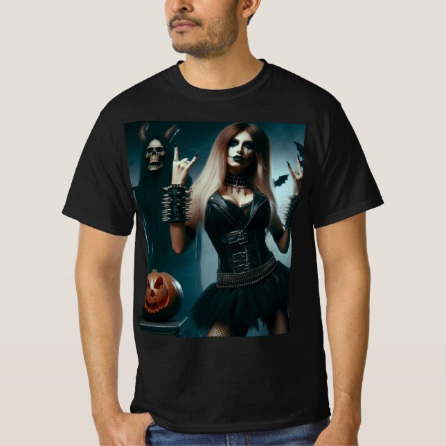 Camiseta Heavy metal en Halloween (Frente)