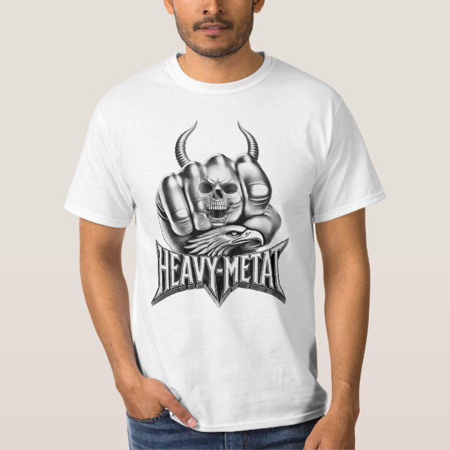 Camiseta Heavy Metal Faust mit Adler Totenkopf (Frente)