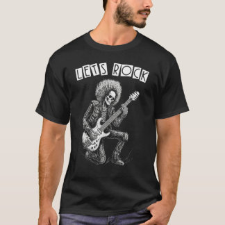 Camiseta Heavy Metal Punk Rock N Roll Let s Rock Skeleton G