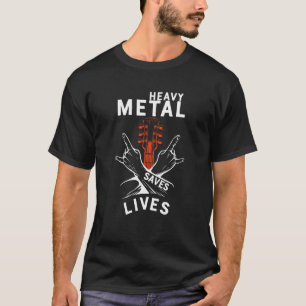 Camiseta Heavy Metal salva vidas violão, música concertada