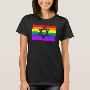 Camiseta Hebraico judeu Hanukkah Menorah LGBTQ Orgulho gay