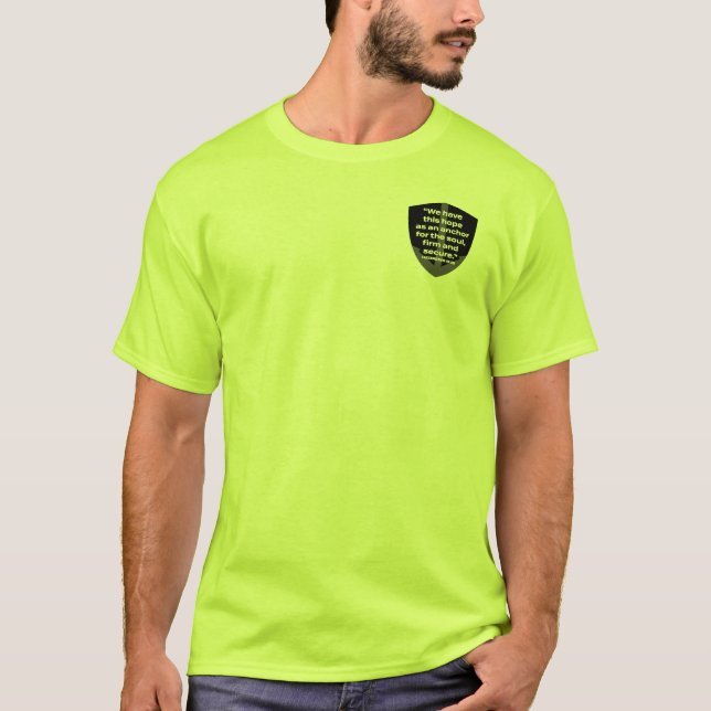 Camiseta Hebraicos de segurança 6:19 em amarelo (Frente)