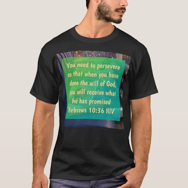 Camiseta Hebreus 10:36 (Frente)