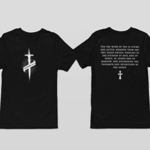 Camiseta Hebreus 4:12 Versículo Bíblico Cruz Cristã Fé