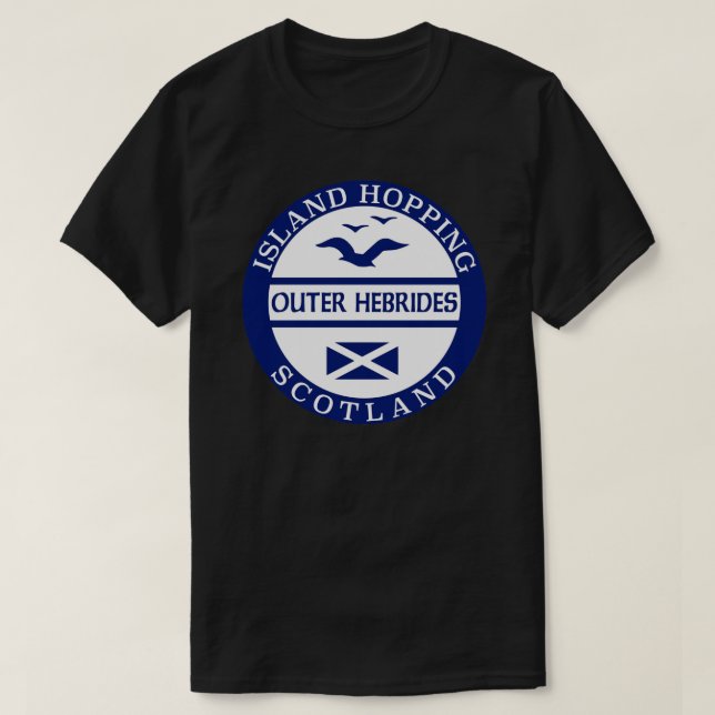 Camiseta Hebrides externos, Scottish Islands Sticker Sticke (Frente do Design)